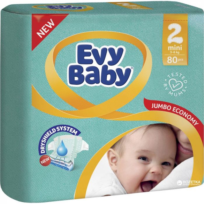 Подгузники Evy Baby р-р2 (3-6кг) №80 Производитель: Турция EVYAP A.S.
